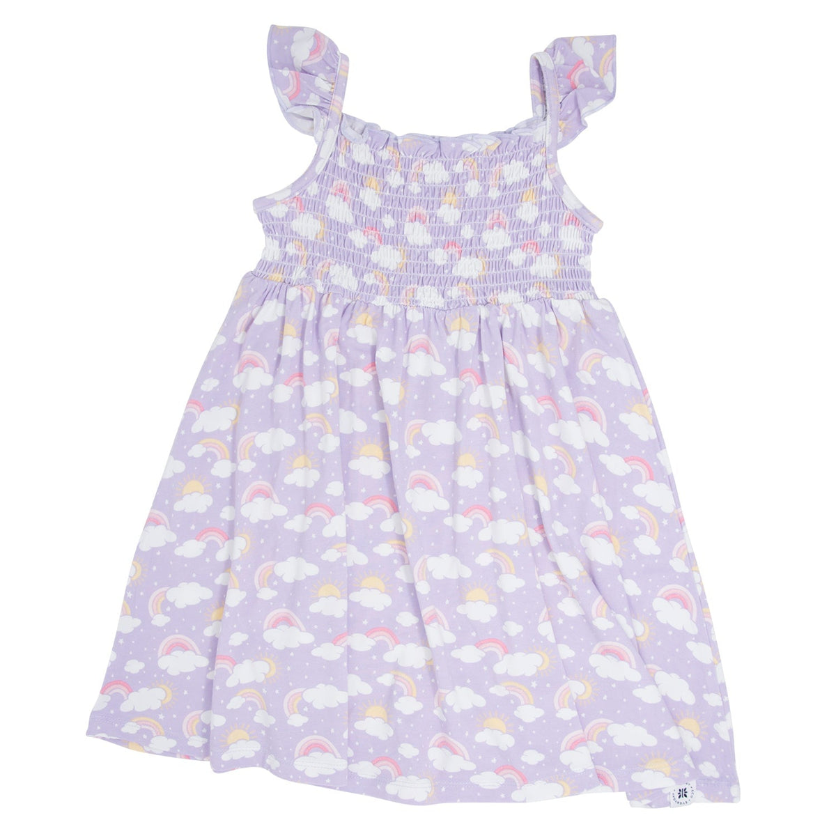 Lavender Rainbows and Clouds Smocked Vintage Dress — Sweet Bamboo