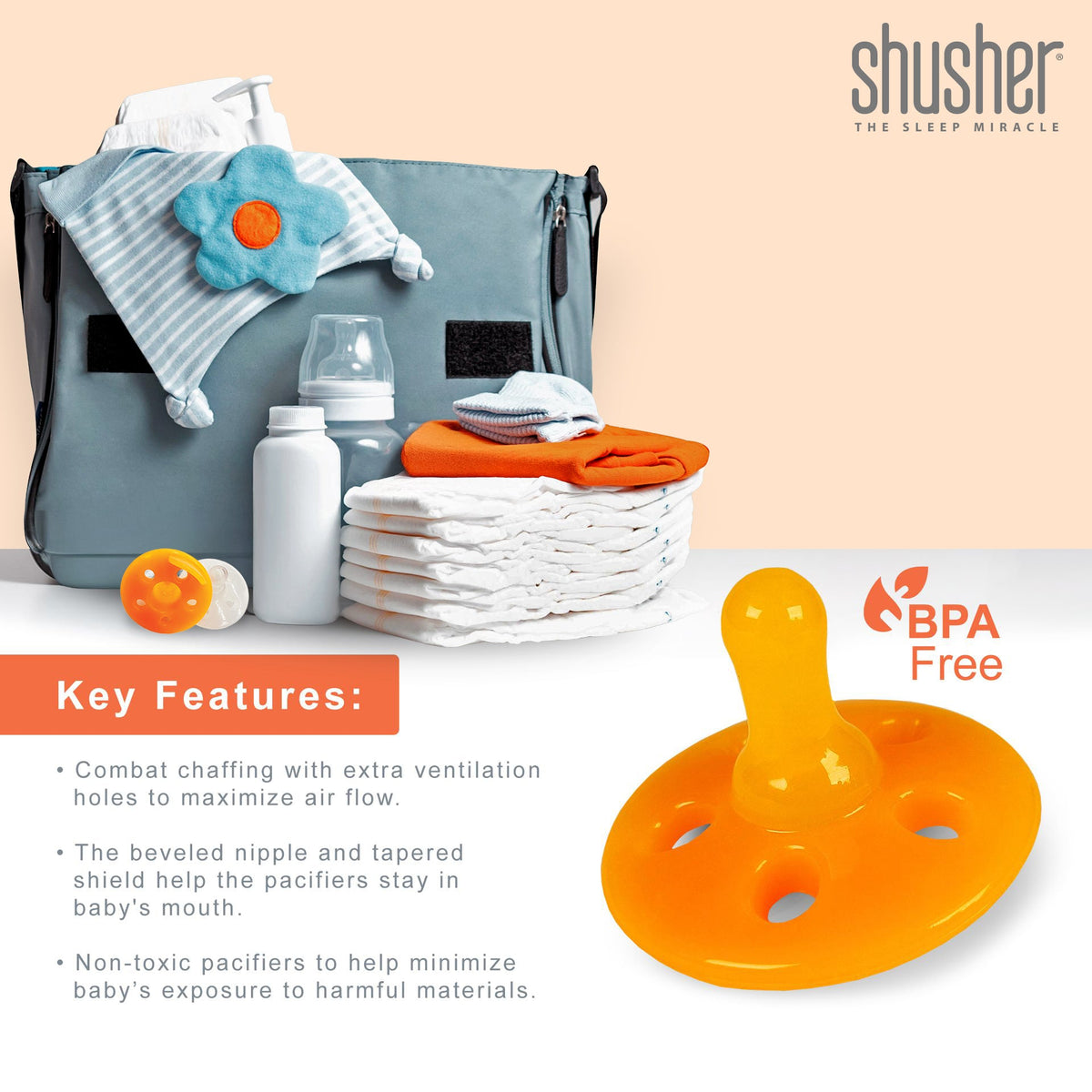 Firefly Portable Baby Sound Machine + Shushie Pacifier 2-Pack Bundle — Shusher
