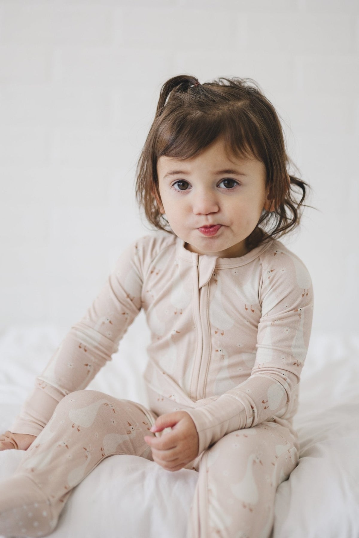 Silly Goose on the Loose Bamboo Zippy Romper — Little Joy Co.