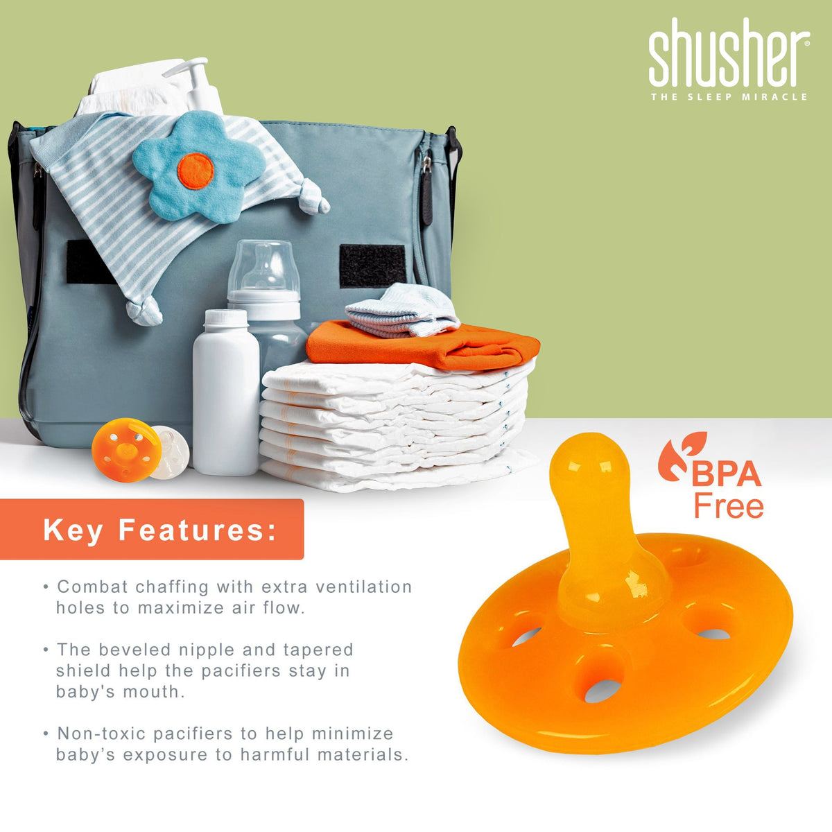 Shusher Sloth + 6-Pack Shushie™ Pacifiers – Soothing Bundle with Cuddly Cry Detection — Shusher