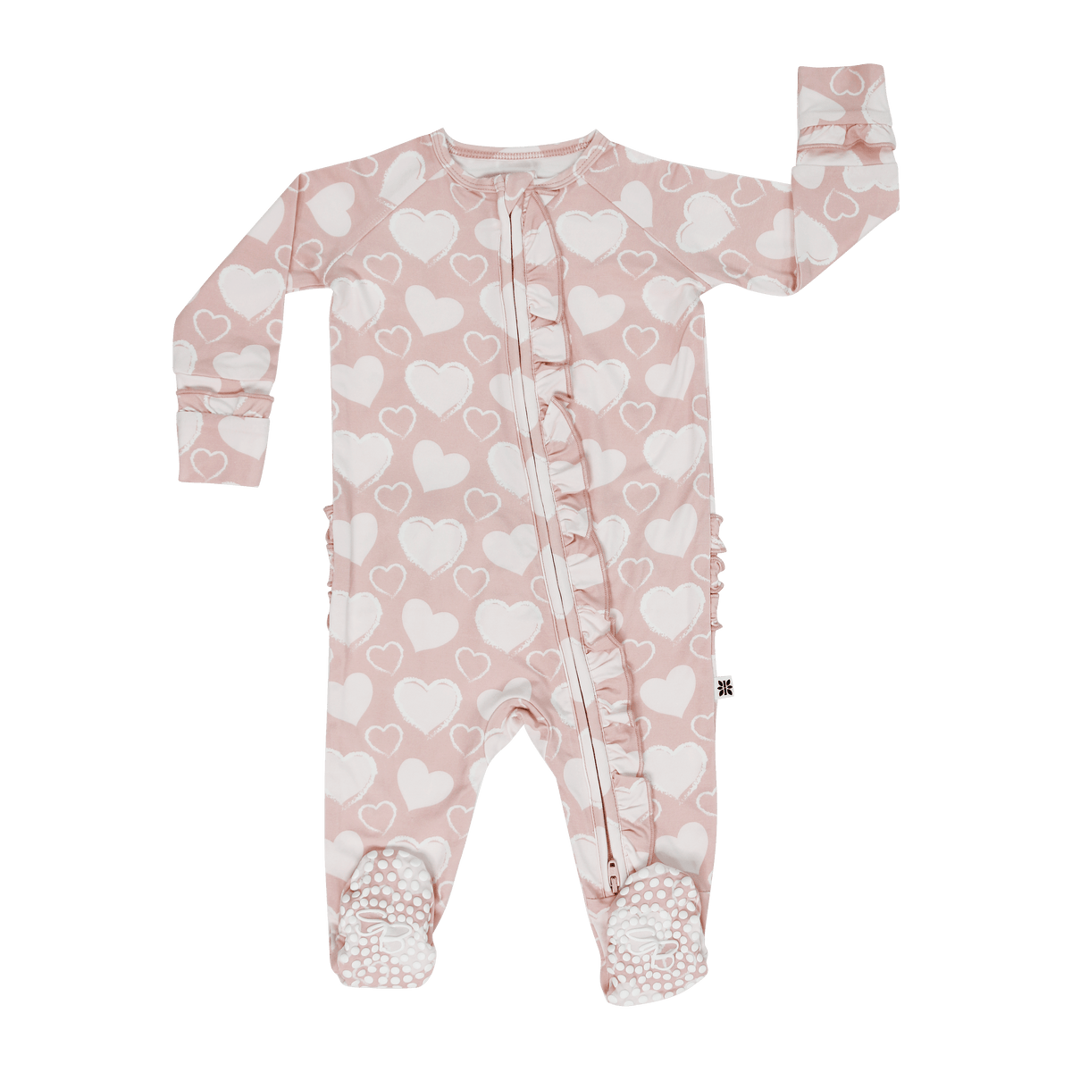 So Much Love Ruffle Footie — Sweet Bamboo