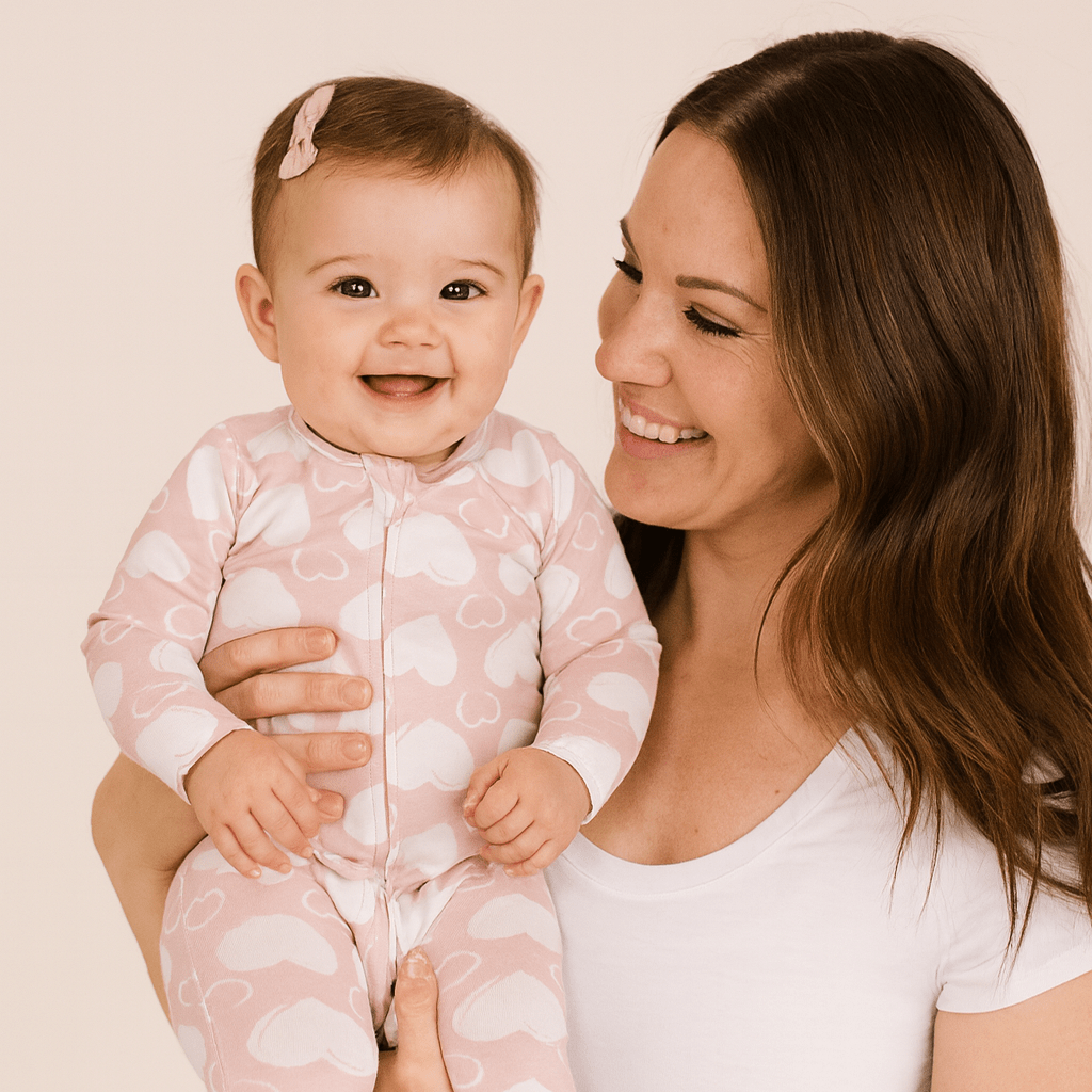 So Much Love Zipper Footie — Sweet Bamboo