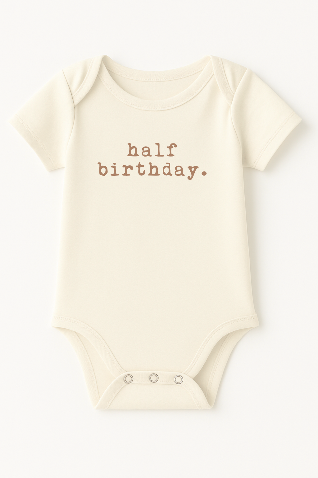 Half Birthday Clay Organic Cotton Baby Bodysuit Short Sleeve — Tenth & Pine