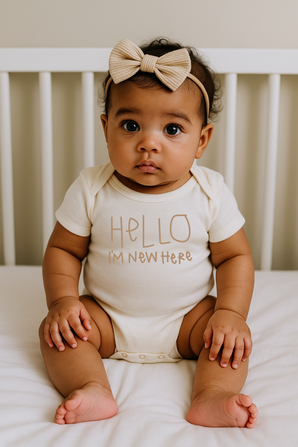 Hello I'm New Here Clay Organic Cotton Baby Bodysuit Short Sleeve — Tenth & Pine