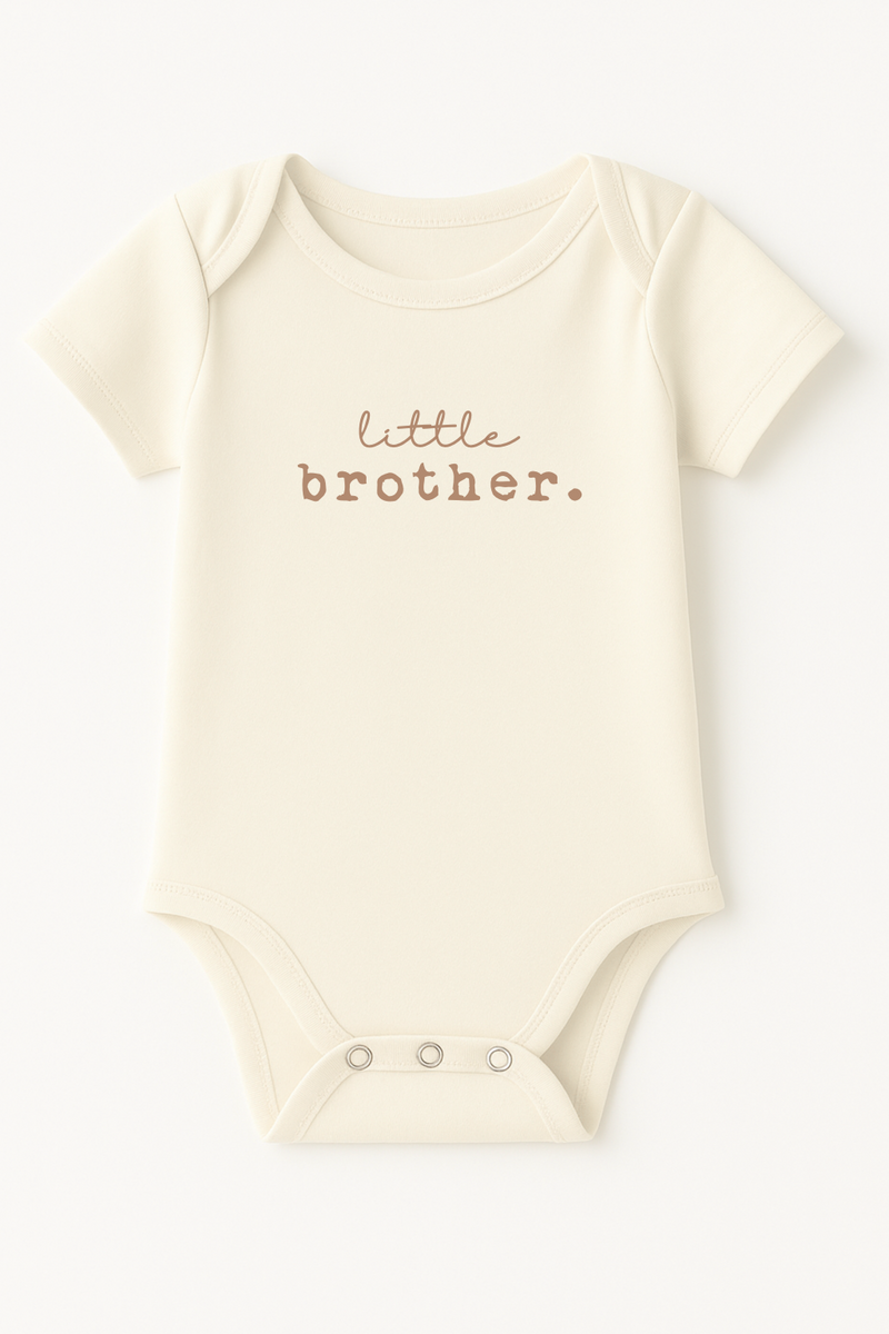 Little Brother Clay Organic Cotton Baby Bodysuit Short Sleeve — Tenth & Pine