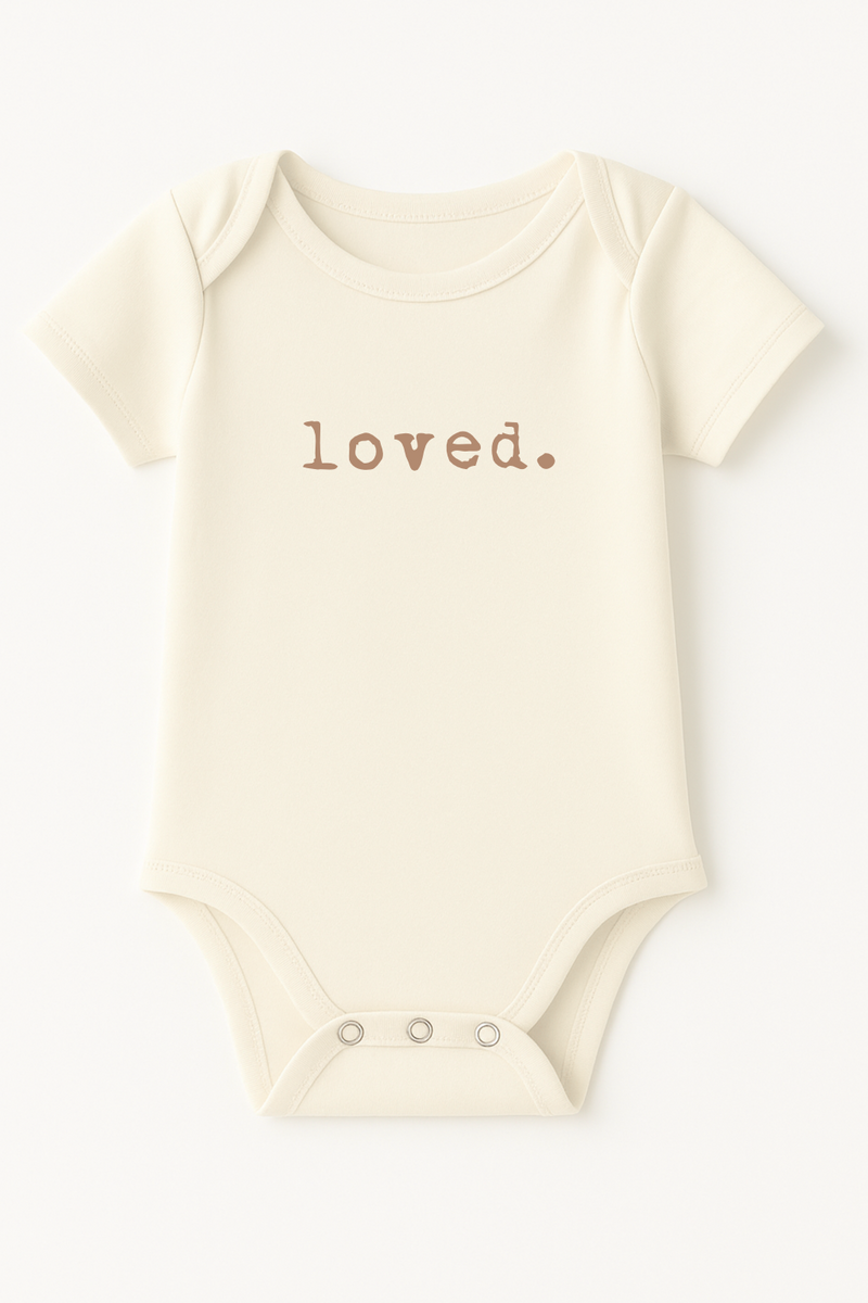 Loved. Clay Organic Cotton Baby Bodysuit Short Sleeve — Tenth & Pine