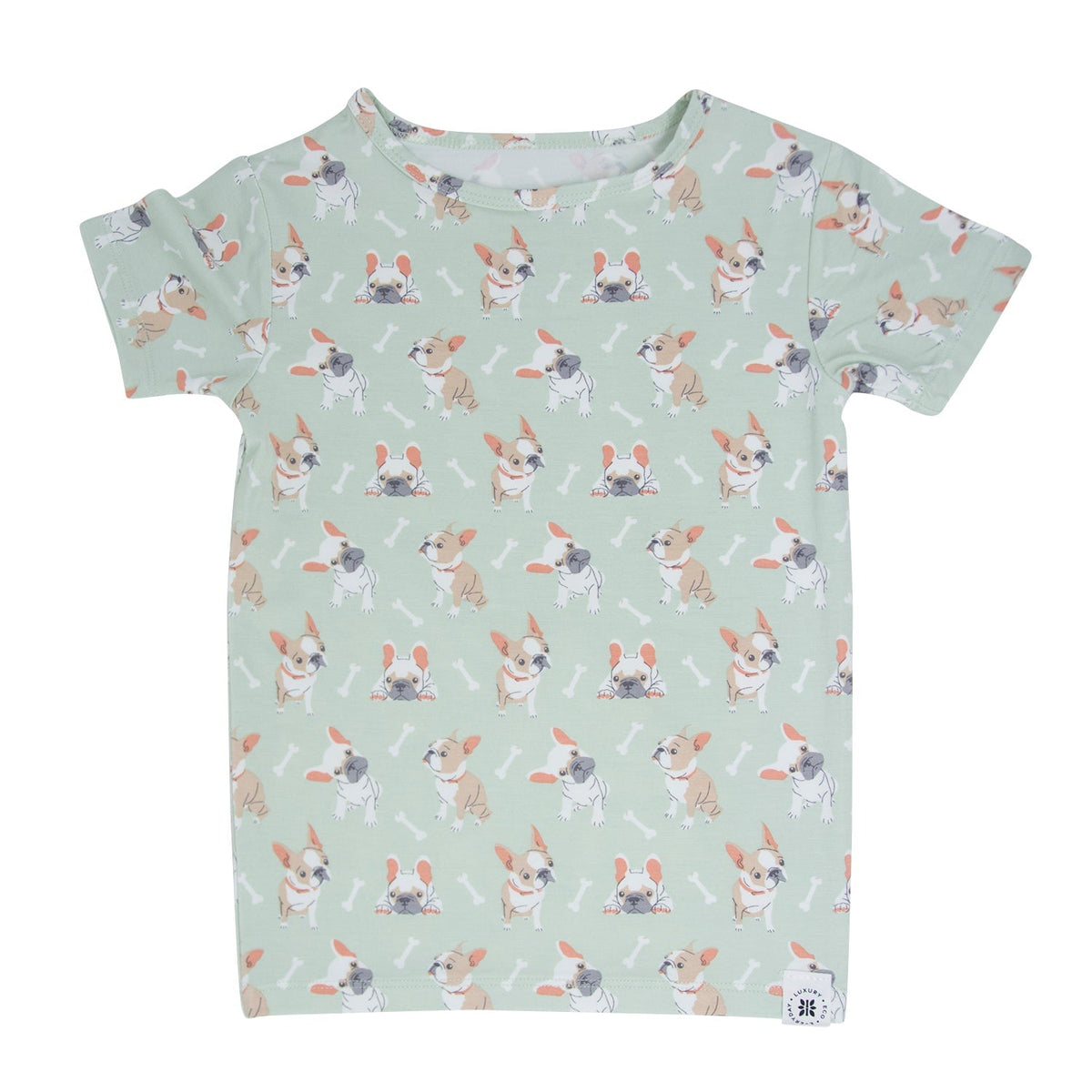 Mint Frenchie Puppy Summer Pajama Set — Sweet Bamboo