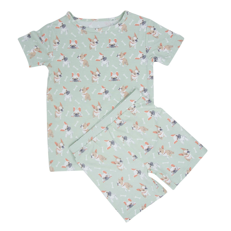 Mint Frenchie Puppy Summer Pajama Set — Sweet Bamboo