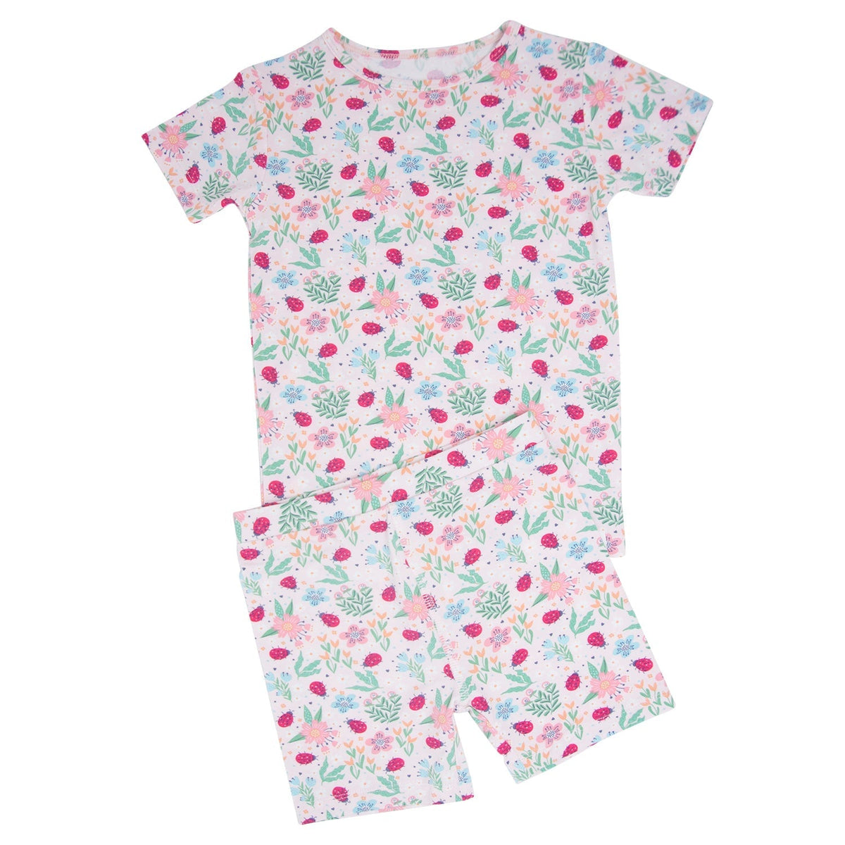 Ladybug Flower Garden Summer Pajama Set — Sweet Bamboo