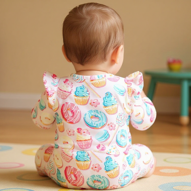 Sweet Tooth Flutter Sleeve Romper — Sweet Bamboo
