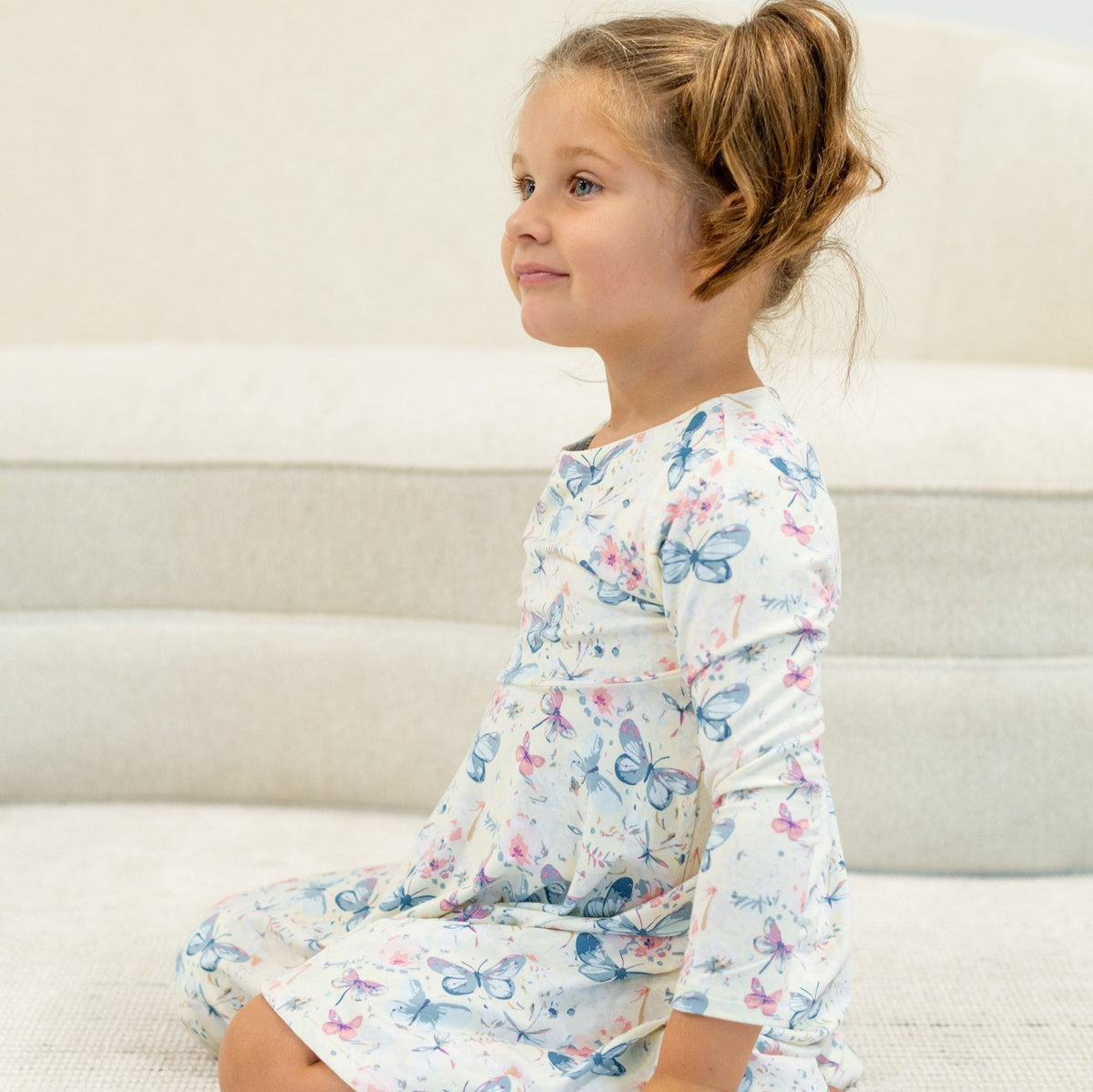 Watercolor Butterfly Swirly Girl Dress — Sweet Bamboo
