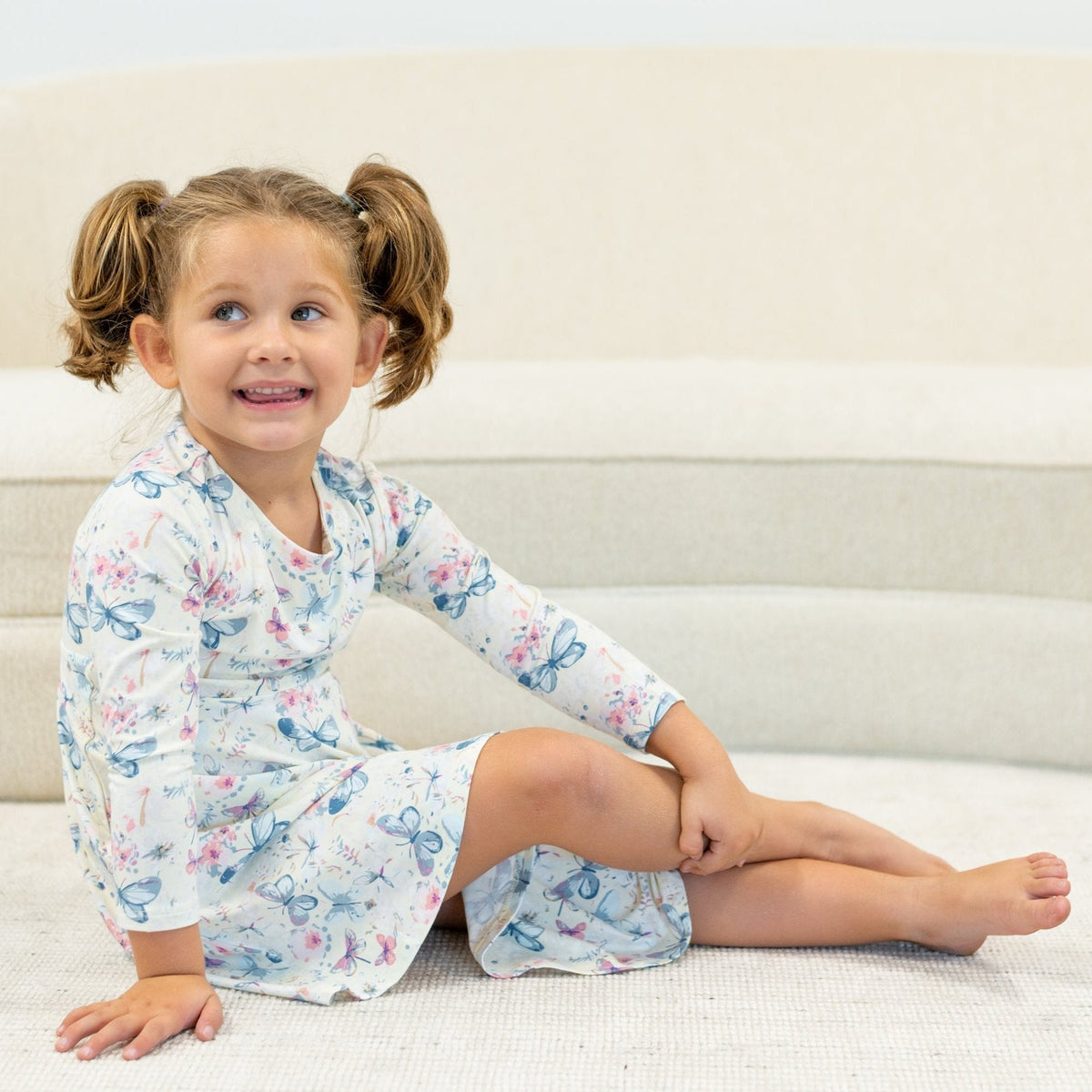 Watercolor Butterfly Swirly Girl Dress — Sweet Bamboo