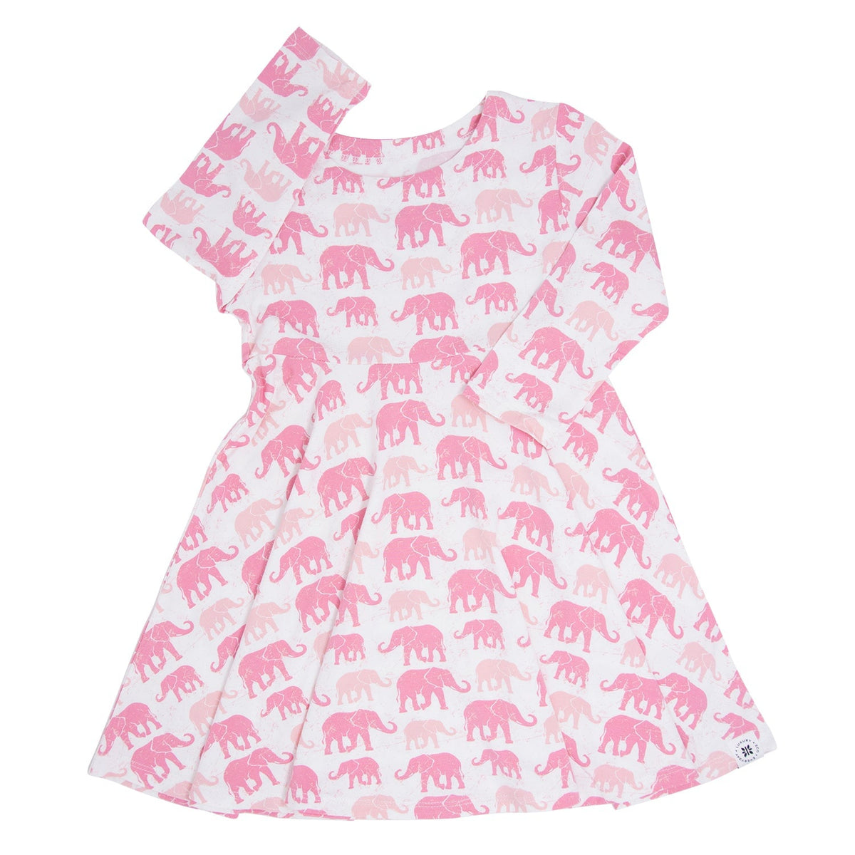 Pink Elephant Swirly Girl Dress — Sweet Bamboo