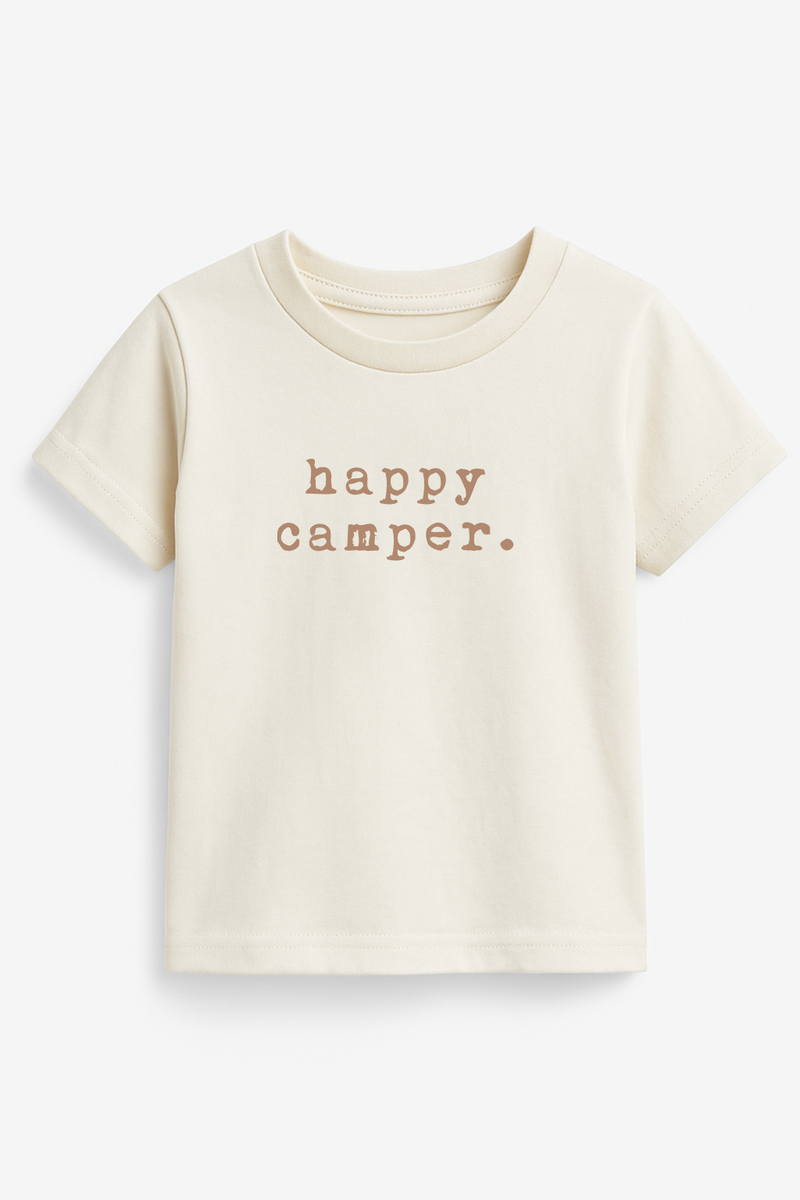 Happy Camper Clay Organic Cotton Short Sleeve Toddler T-Shirt — Tenth & Pine