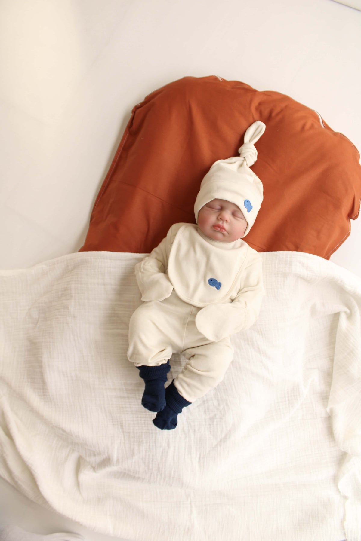Fish Patterned 5 Piece Newborn Set — Honey and Hive