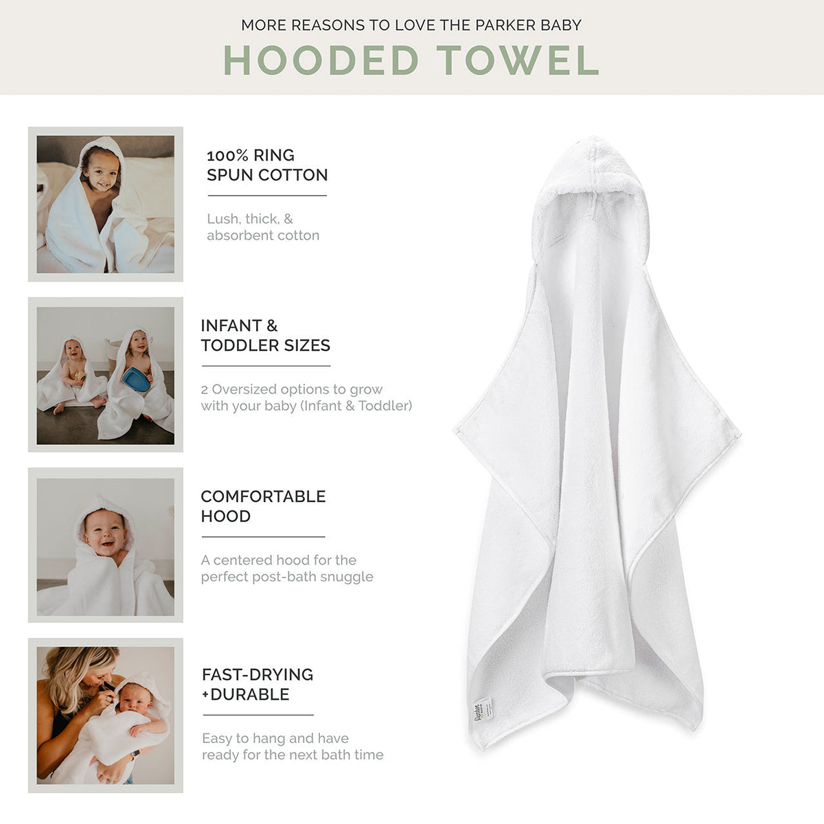 Hooded Bath Towel — Parker Baby Co.