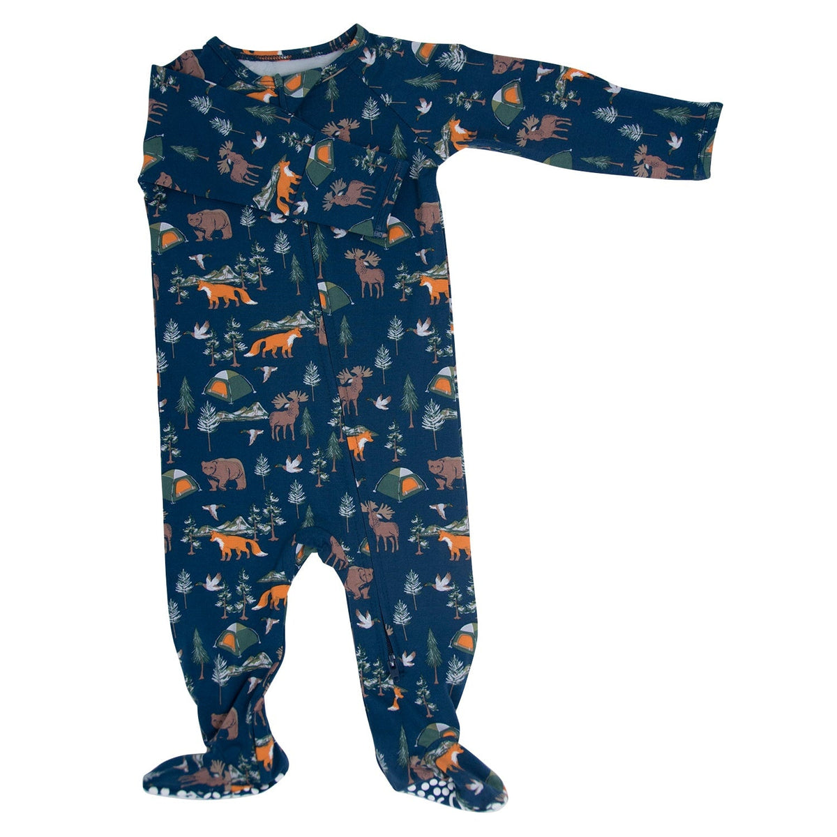 True Grit Zipper Footie — Sweet Bamboo