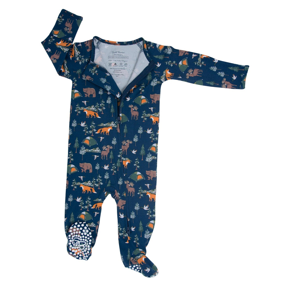 True Grit Zipper Footie — Sweet Bamboo