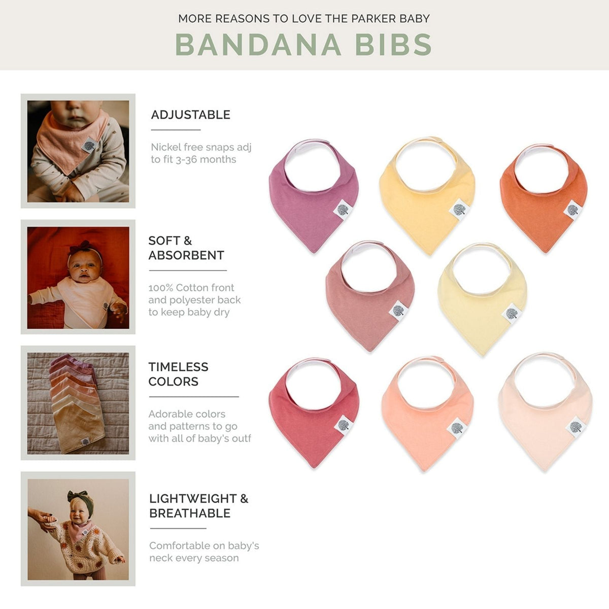 Vail Bandana Bib Set (8 pack) — Parker Baby Co.
