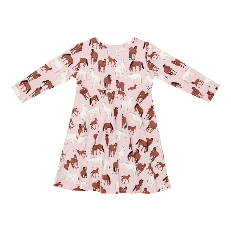 Wild Horses Swirly Girl Dress — Sweet Bamboo