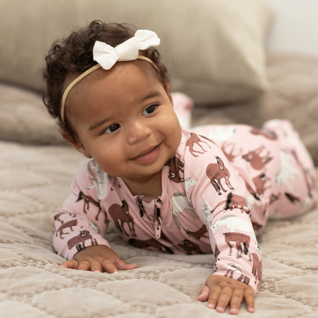 Wild Horses Zipper Footie — Sweet Bamboo