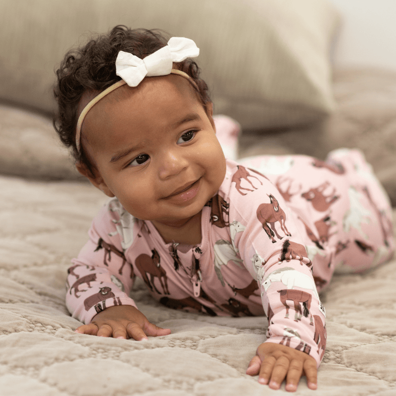Wild Horses Zipper Footie — Sweet Bamboo
