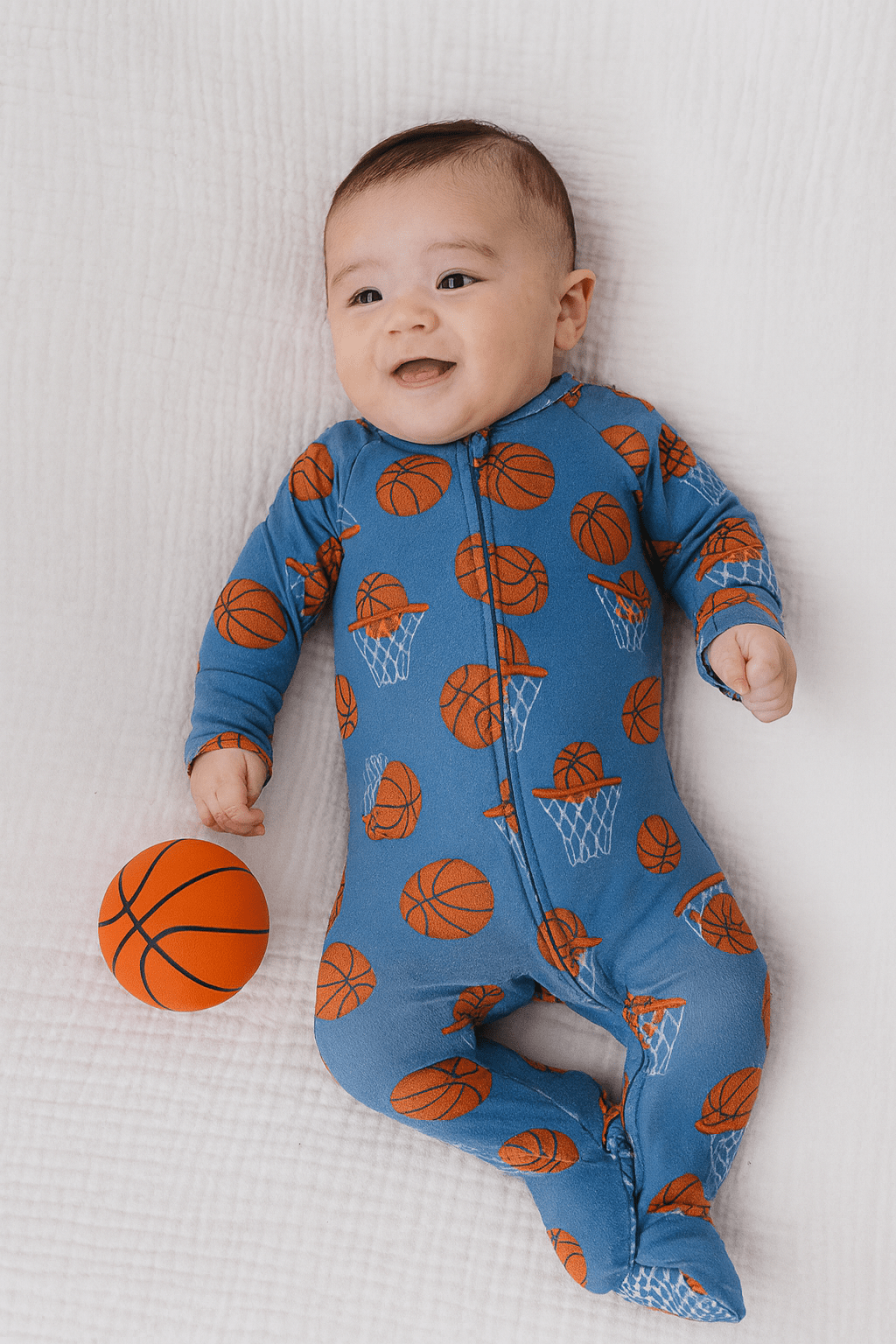 Zipper Footie Basketball — Sweet Bamboo