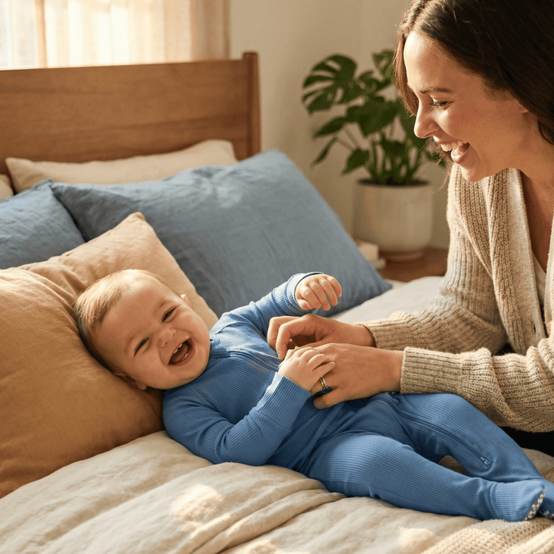 Zipper Footie Captain Blue — Sweet Bamboo