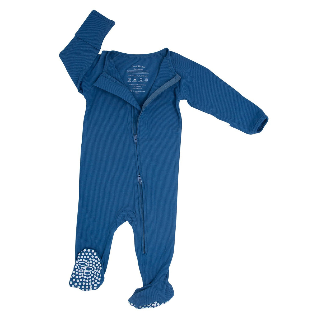 Zipper Footie Captain Blue — Sweet Bamboo