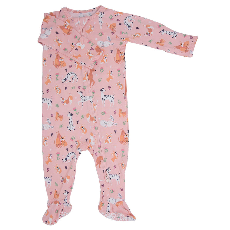 Dalmatian Poodle Puppy Zipper Footie — Sweet Bamboo