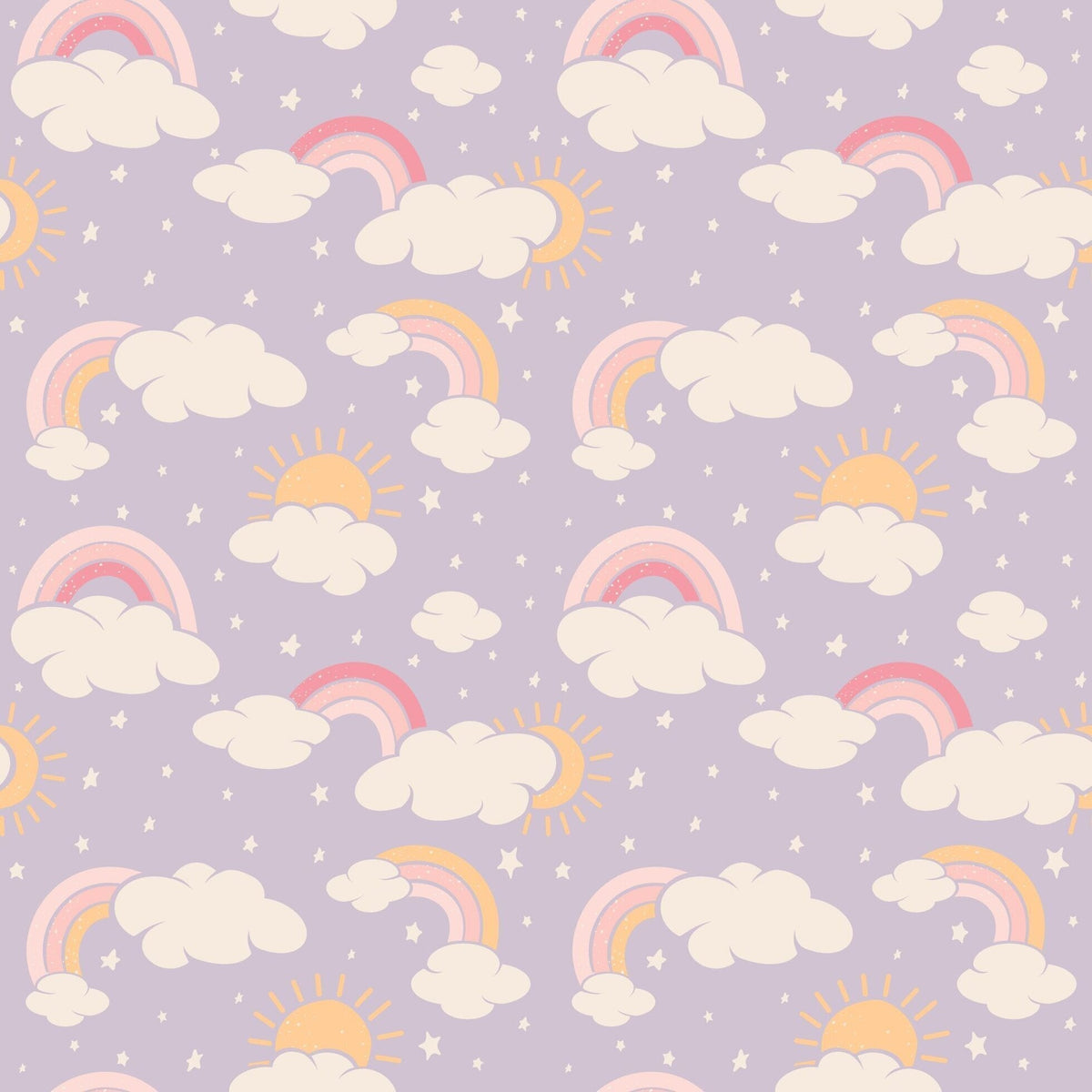 Lavender Rainbows and Clouds Zipper Footie — Sweet Bamboo